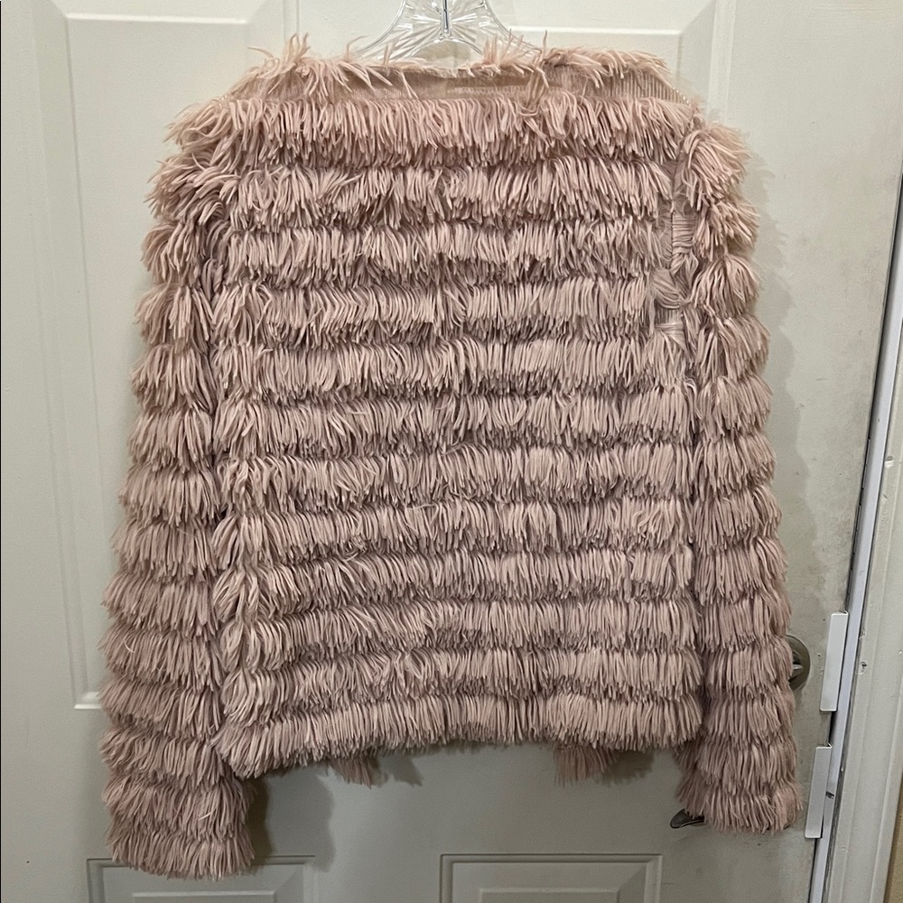 Elegant Faux Fur Pink/Tan Teddy Jacket - Picture 5 of 7